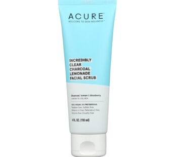 Acure – Charcoal Lemonade Facial Scrub – Incredibly Clear – 4 Fl Oz.