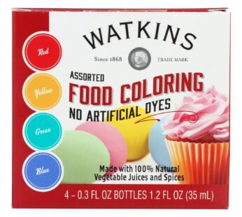 J.R. Watkins Food Coloring – Assorted – Case of 6 – 4 Count