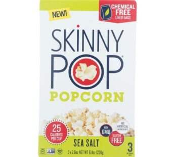 Skinnypop Popcorn – Popcorn Micro Sea Salt 3pk – Case of 12 – 3/2.8 OZ