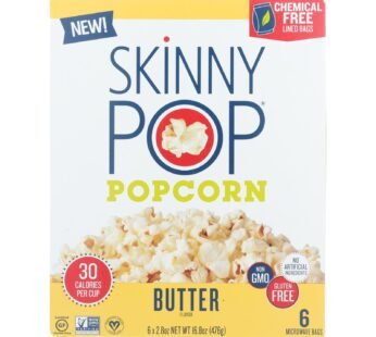 Skinnypop Popcorn – Popcorn Micro Butter – Case of 6 – 6/2.8 OZ