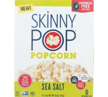 Skinnypop Popcorn – Popcorn Mirco Sea Salt – Case of 6 – 6/2.8 OZ