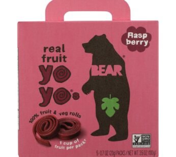 Bear Real Fruit Yoyo Snack – Raspberry – Case Of 6 – 3.5 Oz.