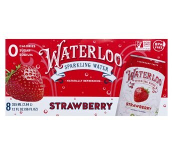 Waterloo – Water Spk Strawberry – Case of 3 – 8/12 OZ