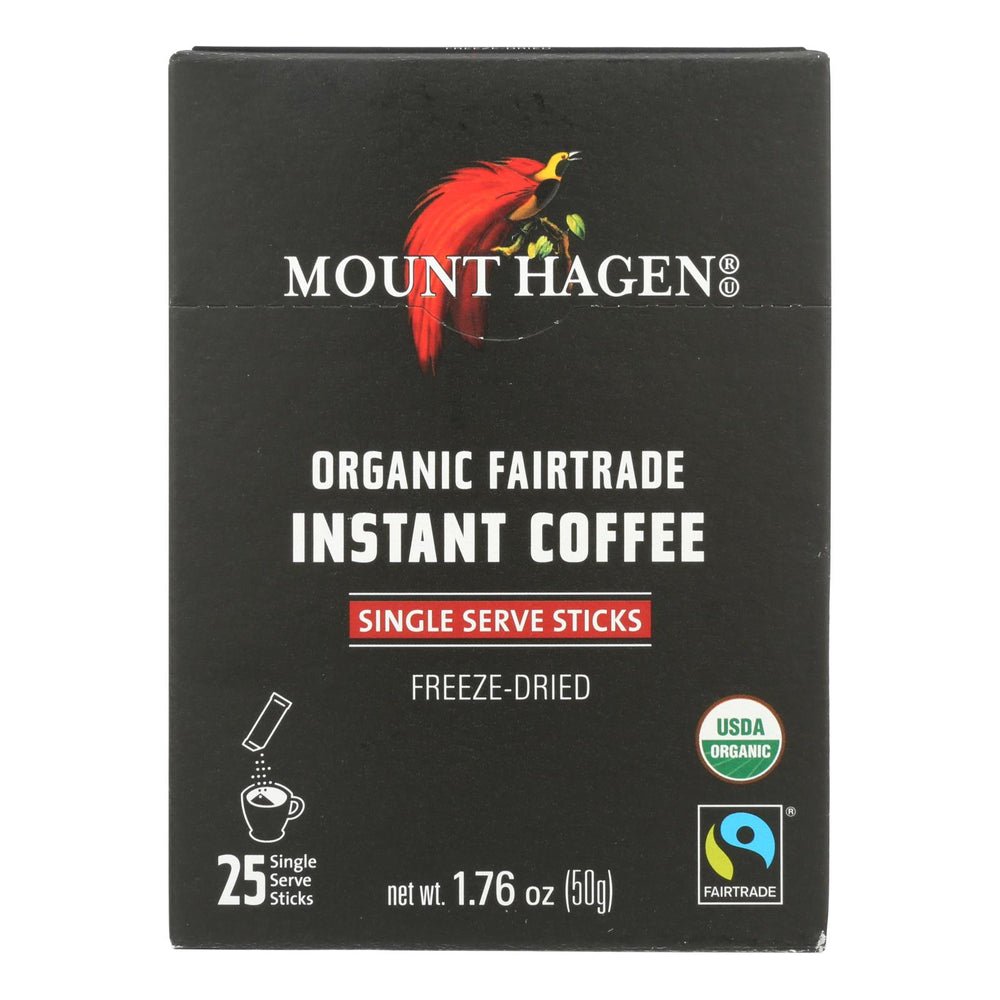 Mount Hagen – Organic Fairtrade Instant Coffee 25 Single Serve Sticks 25ct – Case Of 8 – 1.76 Oz