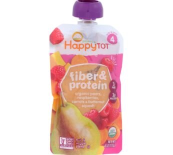 Happy Tot Toddler Food – Organic – Fiber And Protein – Stage 4 – Pear Raspberry Butternut Squash And Carrot – 4 Oz – Case Of 16