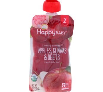 Happy Baby Happy Baby Clearly Crafted – Apples – Guavas And Beets – Case Of 16 – 4 Oz.