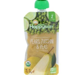 Happy Baby Happy Baby Clearly Crafted – Pears Zucchini And Peas – Case Of 16 – 4 Oz.