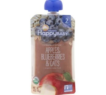 Happy Baby Happy Baby Clearly Crafted – Apple Blueberries And Oats – Case Of 16 – 4 Oz.