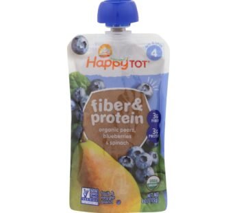 Happy Tot Toddler Food – Organic – Fiber And Protein – Stage 4 – Pear Blueberry And Spinach – 4 Oz – Case Of 16