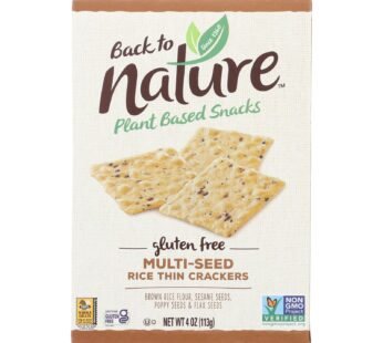 Back To Nature Multi Seed Rice Thin Crackers – Brown Rice Sesame Seeds Poppy Seeds And Flax Seed – Case Of 12 – 4 Oz.