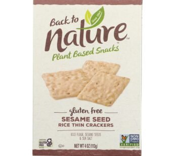 Back To Nature Sesame Seed Rice Thin Crackers – Rice And Sesame Seeds – Case Of 12 – 4 Oz.