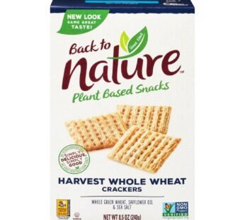 Back To Nature Harvest Whole Wheat Crackers – Whole Wheat Safflower Oil And Sea Salt – Case Of 12 – 8.5 Oz.