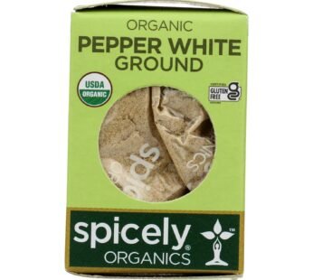 Spicely Organics – Organic Peppercorn – White Ground – Case of 6 – 0.45 oz.