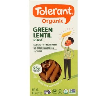 Tolerant Simply Legumes Green Lentil Pasta – Penne – Case Of 6 – 8 Oz.