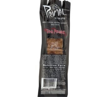 Primal Strips Vegan Jerky – Meatless – Seitan – Thai Peanut – 1 Oz – Case Of 24