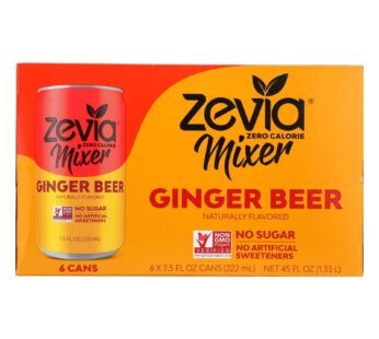 Zevia Zero Calorie Mixer – Ginger Beer – Case of 4 – 6/7.5 fl oz