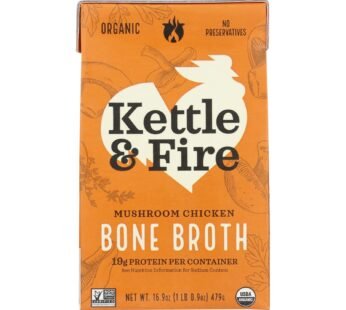 Kettle & Fire Mushroom Chicken Bone Broth – Case Of 6 – 16.9 Oz