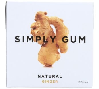 Simply Gum All Natural Gum – Ginger – Case Of 12 – 15 Count