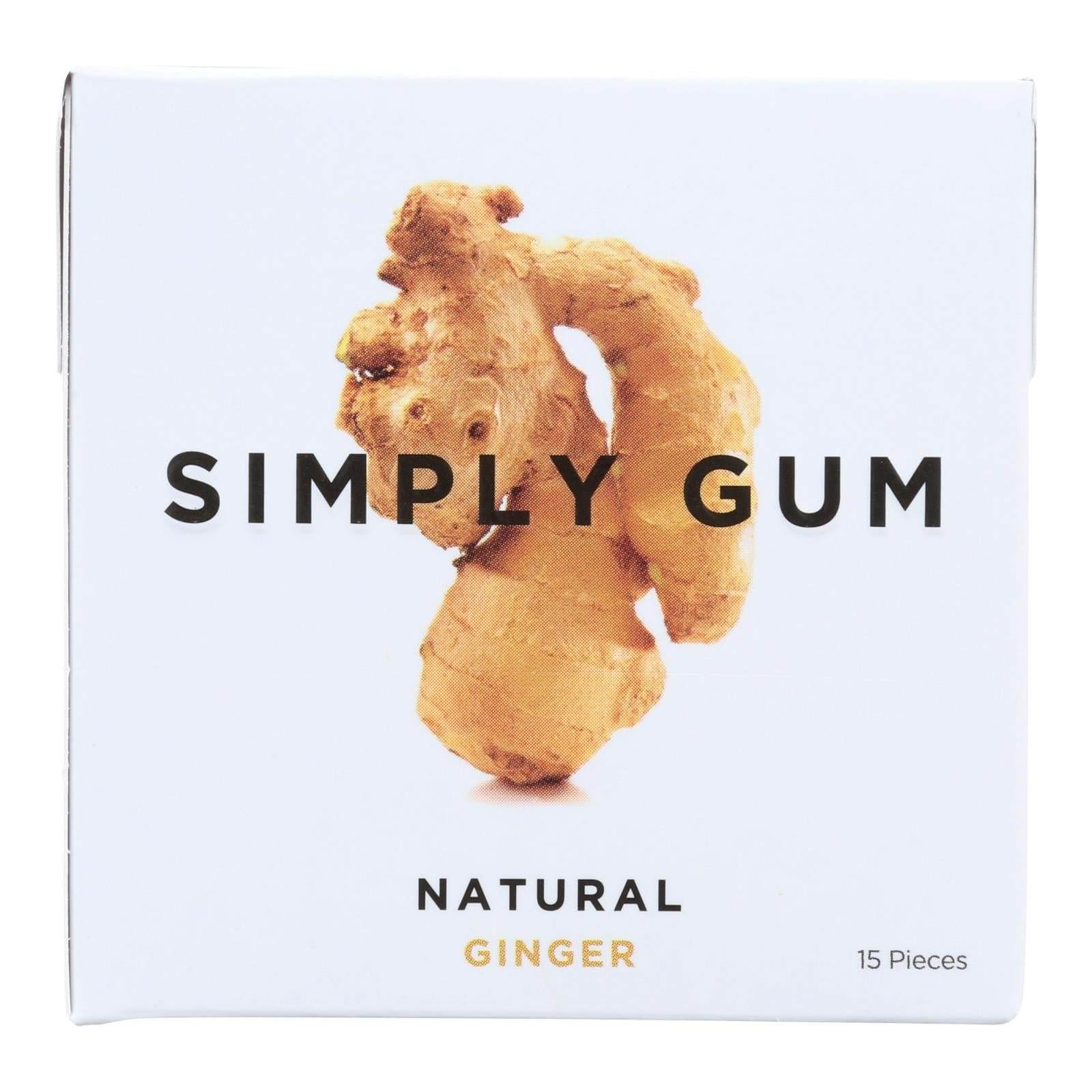 Simply Gum All Natural Gum – Ginger – Case Of 12 – 15 Count