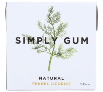 Simply Gum All Natural Gum – Fennel Licorice – Case Of 12 – 15 Count