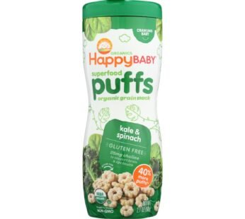 Happy Baby Organic Puffs Greens – 2.1 Oz – Case Of 6