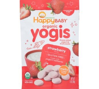 Happy Baby Happy Yogis Organic Superfoods Yogurt And Fruit Snacks Strawberry – 1 Oz – Case Of 8