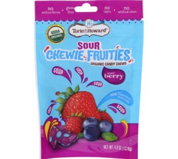 Torie and Howard – Chewy Fruities Organic Candy Chews – Sour Berry – Case of 6 – 4 oz.