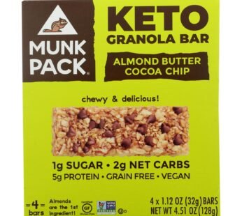Munk Pack – Green Bar Keto Almond Butter Coco – Case of 6 – 4/1.12OZ