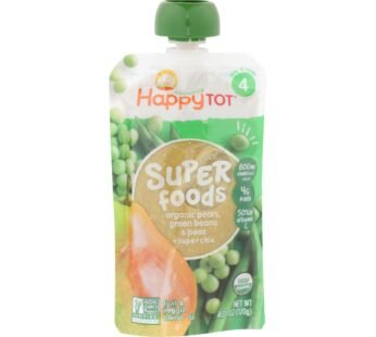 Happy Tot Toddler Food – Organic – Stage 4 – Green Beans Pear And Pea – 4.22 Oz – Case Of 16