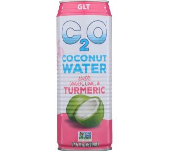 C2o – Pure Coconut Water – Ginger Lime And Tumeric – Case Of 12 – 17.5 Fl Oz.