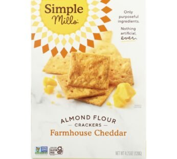 Simple Mills Farmhouse Cheddar Almond Flour Crackers – Case Of 6 – 4.25 Oz.