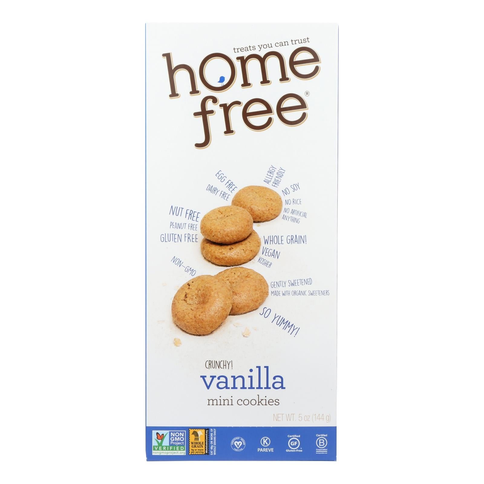 Homefree – Gluten Free Mini Cookies – Vanilla – Case Of 6 – 5 Oz.