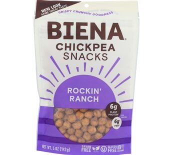 Biena Chickpea Snacks – Rockin’ Ranch – Case Of 8 – 5 Oz.