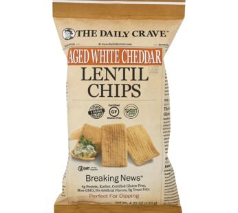 The Daily Crave – Lentil Chip Aged Wht Chd – Case Of 8 – 4.25 Oz