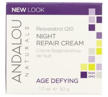 Andalou Naturals Resveratrol Q10 Night Repair Cream – 1.7 Fl Oz