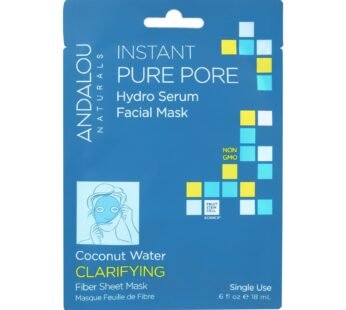 Andalou Naturals Instant Pure Pore Facial Mask – Coconut Water Clarifying – Case Of 6 – 0.6 Fl Oz