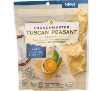 Crunchmaster Crackers – Tuscan Peasant Simply Olive Oil And Sea Salt – Case Of 12 – 3.54 Oz.