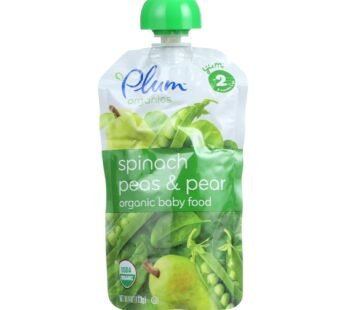 Plum Organics Baby Food – Organic – Spinach Peas And Pear – Stage 2 – 6 Months And Up – 3.5 .oz – Case Of 6