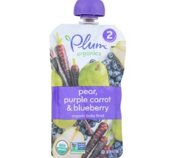 Plum Organics Baby Food – Organic – Blueberry Pear And Purple Carrots – Stage 2 – 6 Months And Up – 3.5 .oz – Case Of 6