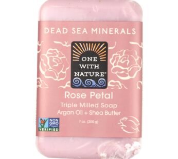 One With Nature Dead Sea Mineral Rose Petal Soap – 7 Oz