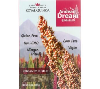 Andean Dream Gluten Free Organic Fusilli Quinoa Pasta – Case Of 12 – 8 Oz.