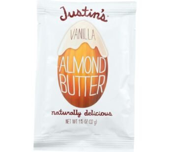 Justin’s Nut Butter Squeeze Pack – Almond Butter – Vanilla – Case Of 10 – 1.15 Oz.