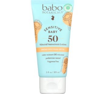 Babo Botanicals – Baby Skin Mineral Sunscreen – Spf 50 – 3 Oz.