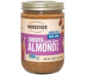 Woodstock Unsalted Non-gmo Smooth Lightly Toasted Almond Butter – Case Of 12 – 16 Oz