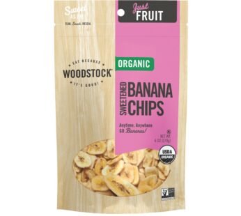 Woodstock Organic Sweetened Banana Chips – Case Of 8 – 6 Oz