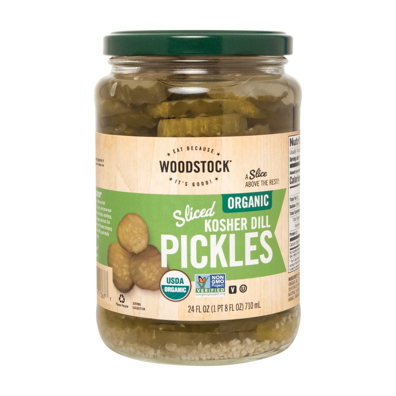 Woodstock Organic Kosher Sliced Dill Pickles – Case Of 6 – 24 Oz