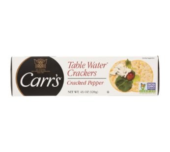 Carr’s Table Water Crackers – Bite Size With Cracked Pepper – Case Of 12 – 4.25 Oz