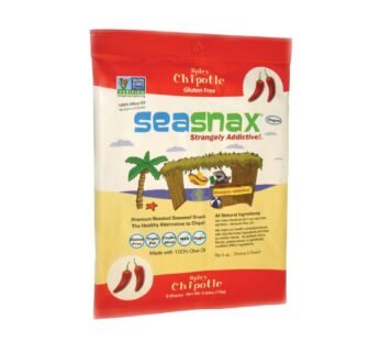 Seasnax Organic Premium Roasted Seaweed Snack – Chipotle – Case of 16 – 0.54 oz.