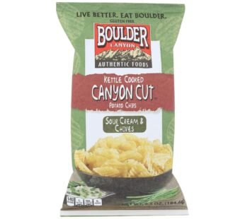 Boulder Canyon – Kettle Cooked Canyon Cut Potato Chips -sour Cream & Chives – Case Of 12 – 6.5 Oz