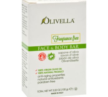 Olivella Fragrance Free Face And Body Bar – 3.52 Oz